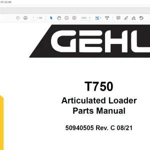 Gehl T750 Articulated Loader Parts Manual 50940505 - PDF DOWNLOAD
