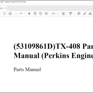 Gehl TX-408 Perkins Engine Parts Manual 53109861D - PDF DOWNLOAD