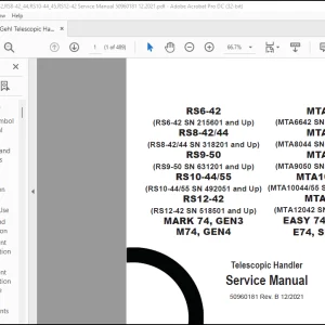 Gehl Telescopic Handler RS6-42,RS8-42_44,RS10-44_45,RS12-42 Service Manual 50960181 - PDF DOWNLOAD
