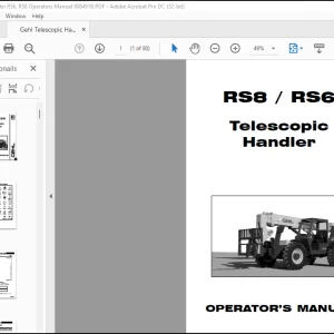 Gehl Telescopic Handler RS6, RS8 Operators Manual 908491B - PDF DOWNLOAD