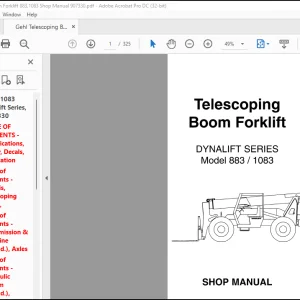 Gehl Telescoping Boom Forklift 883 1083 DYNALIFT SERIES SHOP MANUAL(907330) -  PDF DOWNLOAD