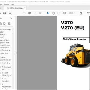 Gehl V270 V270 (EU) Skid-Steer Loader Operator’s Manual 917387-BP0310 - PDF DOWNLOAD