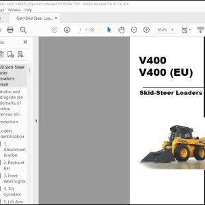 Gehl V400 V400 (EU) Skid-Steer Loaders Operator's Manual 50950004-CP0714 - PDF DOWNLOAD