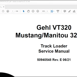 Gehl VT320 Mustang Manitou 3200VT Track Loader Service Manual 50940548 - PDF DOWNLOAD