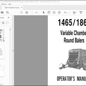 Gehl Variable Chamber Round Baler RB1465, RB1865 Operators Manual 904112A - PDF DOWNLOAD