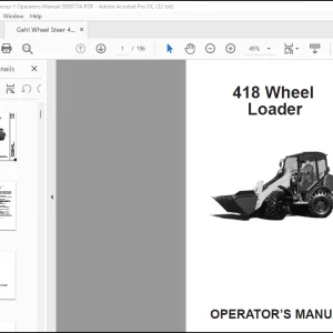 Gehl Wheel Loader 418 Operator’s Manual(909877) - PDF DOWNLOAD