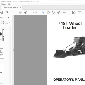 Gehl Wheel Loader 418T Operator’s Manual(909879)  - PDF DOWNLOAD