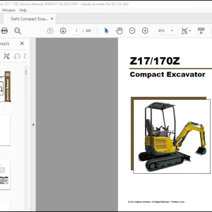 Gehl Z17 170Z Compact Excavator Service Manual 50940107 - PDF DOWNLOAD