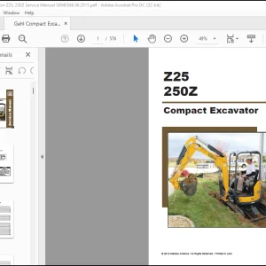Gehl Z25 250Z Compact Excavator Service Manual 50940346 - PDF DOWNLOAD