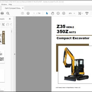Gehl Z35 GEN:2 350Z NXT2 Compact Excavator Service Manual 50940137 - PDF DOWNLOAD