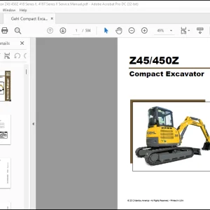 Gehl Z45 450Z Compact Excavator Service Manual - PDF DOWNLOAD