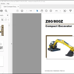 Gehl Z80 800Z Compact Excavator Service Manual 50940113 - PDF DOWNLOAD