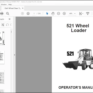 Gehl Wheel Steer 521 Operators Manual 909881 - PDF DOWNLOAD