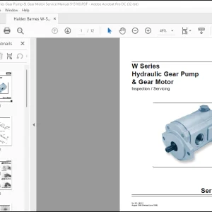 Haldex Barnes W-Series Gear Pump & Gear Motor Service Manual 915100 - PDF DOWNLOAD