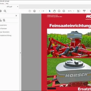 Horsch Feinsaateinrichtung APV Terrano FX - Joker CT Ersatzteilliste 80650152 - PDF DOWNLOAD (German)