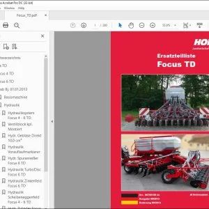Horsch Focus TD Series 4TD & 6TD Ersatzteilliste 80700159 - PDF DOWNLOAD (German)