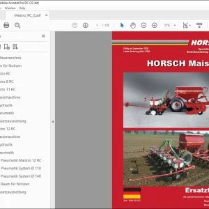 Horsch Maistro RC Series 8RC 11RC 12RC Ersatzteilliste 80410152 - PDF DOWNLOAD (German)