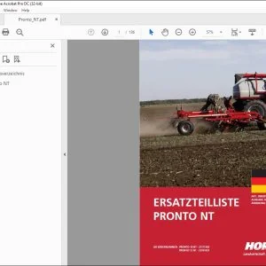 Horsch PRONTO NT Series 10 NT & 12 NT Ersatzteilliste 80820157 - PDF DOWNLOAD (German)