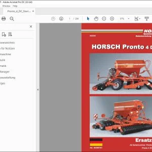 Horsch Pronto 4 DC Starr & Pronto 4 DC Starr PPF Ersatzteilliste 80390151 - PDF DOWNLOAD (German)