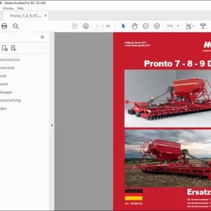 Horsch Pronto 7 DC 8 DC 9 DC Ersatzteilliste 80200158 - PDF DOWNLOAD (German)