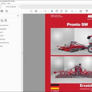 Horsch Pronto SW Series 8 SW & 9 SW  Ersatzteilliste 80200160 - PDF DOWNLOAD (German)