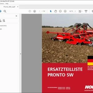 Horsch Pronto SW Series 8 SW & 9 SW Ersatzteilliste 80200163 - PDF DOWNLOAD (German)