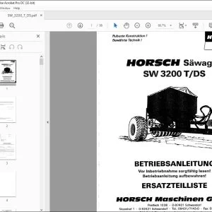 Horsch Sawagen SW 3200 T DS Betriebsanleitung & Ersatzteilliste - PDF DOWNLOAD (German)