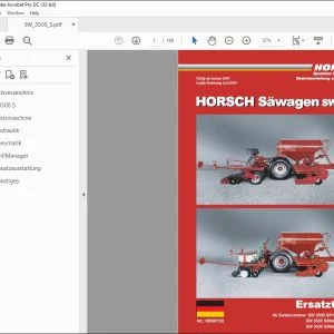 Horsch Sawagen SW 3500 S Ersatzteilliste 80690152 - PDF DOWNLOAD (German)