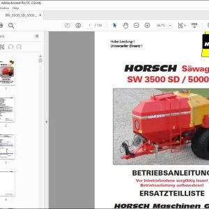 Horsch Sawagen SW 3500 SD - 5000 S Betriebsanleitung & Ersatzteilliste - PDF DOWNLOAD (German)