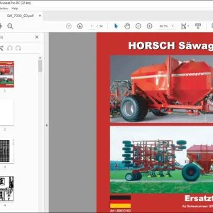 Horsch Sawagen SW 7000 SD Ersatzteilliste 80610100 - PDF DOWNLOAD (German)