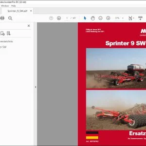 Horsch Sprinter 9 SW Ersatzteilliste 80750162 - PDF DOWNLOAD (German)