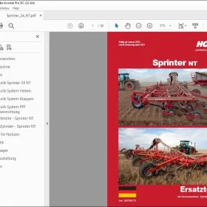 Horsch Sprinter NT & 24 NT Ersatzteilliste 80750173 - PDF DOWNLOAD (German)
