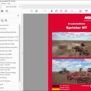 Horsch Sprinter NT Series 11 NT & 15 NT Ersatzteilliste 80750174 - PDF DOWNLOAD (German)