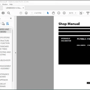 Komastu Hydraulic Excavator PC700LC -11E0 Shop Manual(UENBM00513) - PDF DOWNLOAD