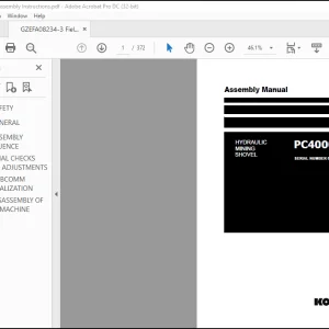 Komastu Hydraulic Mining Shovel PC4000E-6 Assembly Manual(AM08234up-EN-3) - PDF DOWNLOAD
