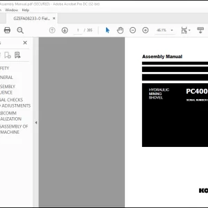 Komastu Hydraulic Mining Shovel PC4000E-6 Assembly Manual - PDF DOWNLOAD