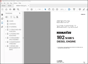 Komatsu 102 Series Diesel Engine Repair Manual SEBM010025 PDF