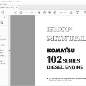 Komatsu 102 Series Diesel Engine Shop Manual SEBM010025 - PDF DOWNLOAD