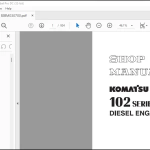 Komatsu 102 Series Diesel Engine Service Repair Manual SEBM030700 PDF