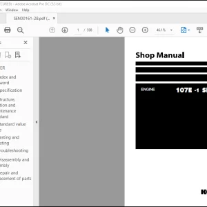 Komatsu 107E-1 Series Engine Shop Manual SEN00161-28 - PDF DOWNLOAD