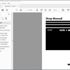 Komatsu 107E-3 SERIES Series Engine Shop Manual SEN06502-20 - PDF DOWNLOAD