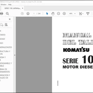 Komatsu 108 Serie Motor Diesel Manual del Taller GSBE62210103 - PDF DOWNLOAD (Spanish)