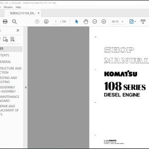 Komatsu 108 Series Diesel Engine Shop Manual SEBE62210104 - PDF DOWNLOAD