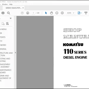 Komatsu 110 Series Diesel Engine Shop Manual SEBE6138A05 - PDF DOWNLOAD
