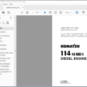 Komatsu 114 Series Diesel Engine Shop Manual SEBM024609 - PDF DOWNLOAD