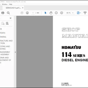 Komatsu 114 Series Diesel Engine Shop Manual SEBM024610 - PDF DOWNLOAD