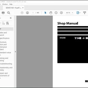 Komatsu 114E-3 Series Engine Shop Manual SEN00169-19 - PDF DOWNLOAD