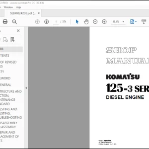 Komatsu 125-3 Series Diesel Engine Shop Manual SEBM024209 - PDF DOWNLOAD