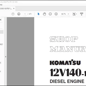 Komatsu 12V140-1 Series Diesel Engine Shop Manual SEBM028318 - PDF DOWNLOAD