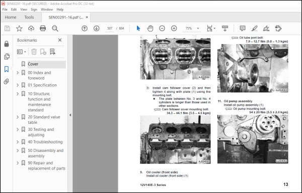 Komatsu 12V140E-3 Series Engine Shop Manual SEN00291-16 - PDF DOWNLOAD ...